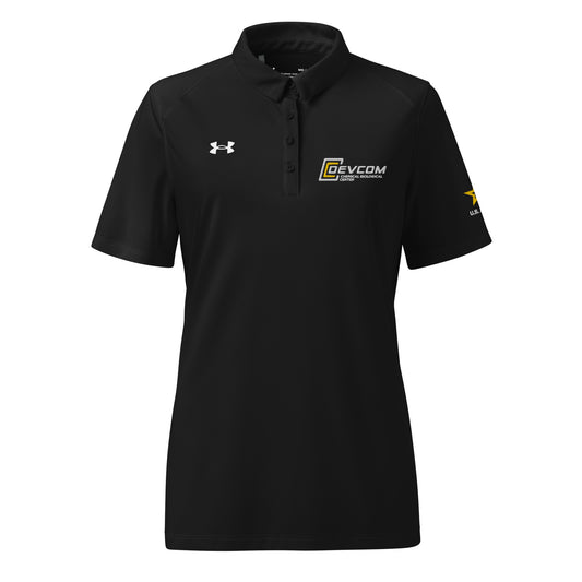 Black DEVCOM CBC Under Armour Women's Polo Front View