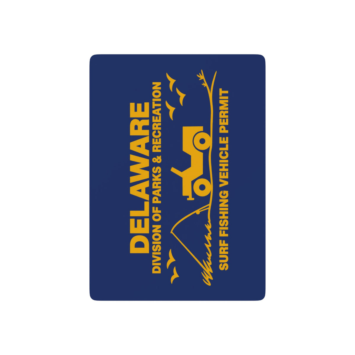Delaware Surf Fishing Permit Playing Cards — Deck of Poker Cards with Ace Spade Design