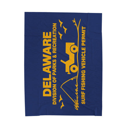Delaware Parks & Recreation Surf Fishing Permit Velveteen Plush Blanket
