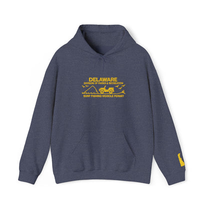 Embroidered Delaware Beach Vibes Hoodie – Retro ‘Delaware’ Surf Graphic