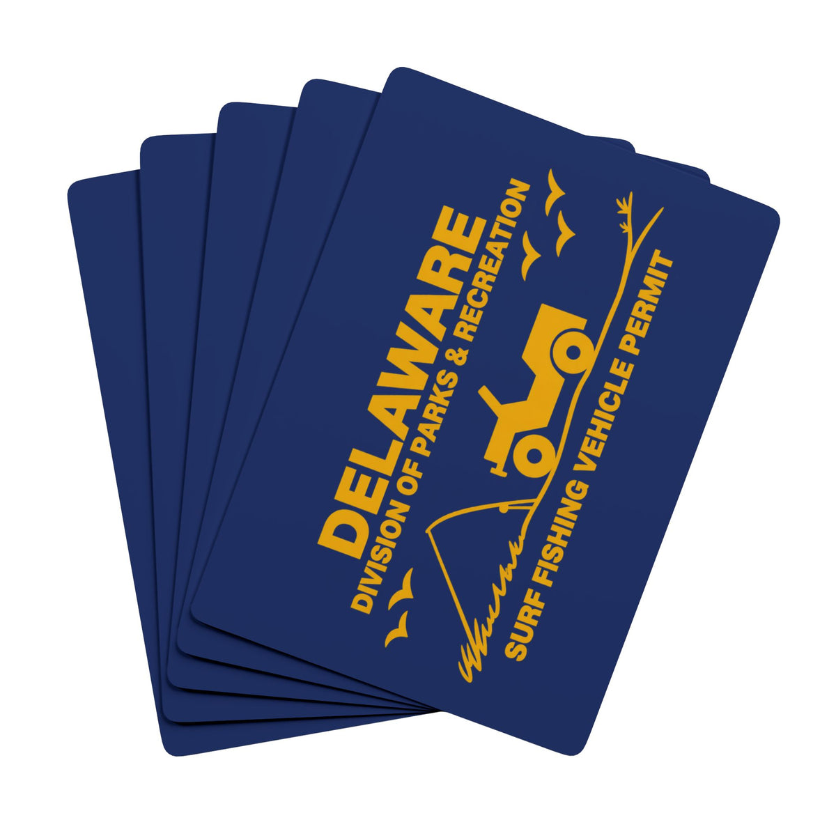 Delaware Surf Fishing Permit Playing Cards — Deck of Poker Cards with Ace Spade Design