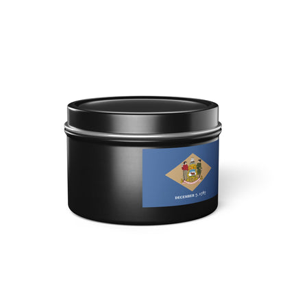 Delaware State Flag Tin Candle – Coastal Surf & Sand Scent