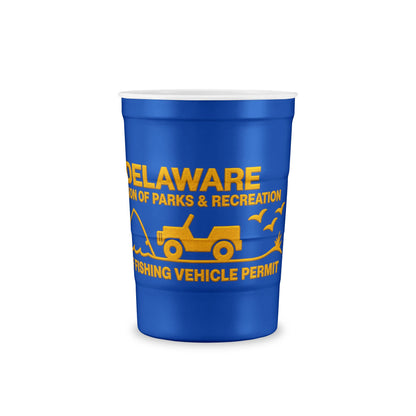 Blue Surf Fishing Steel Cup — Delaware Recreation Permit Design State Flag