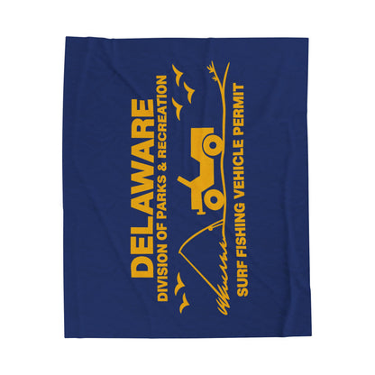 Delaware Parks & Recreation Surf Fishing Permit Velveteen Plush Blanket