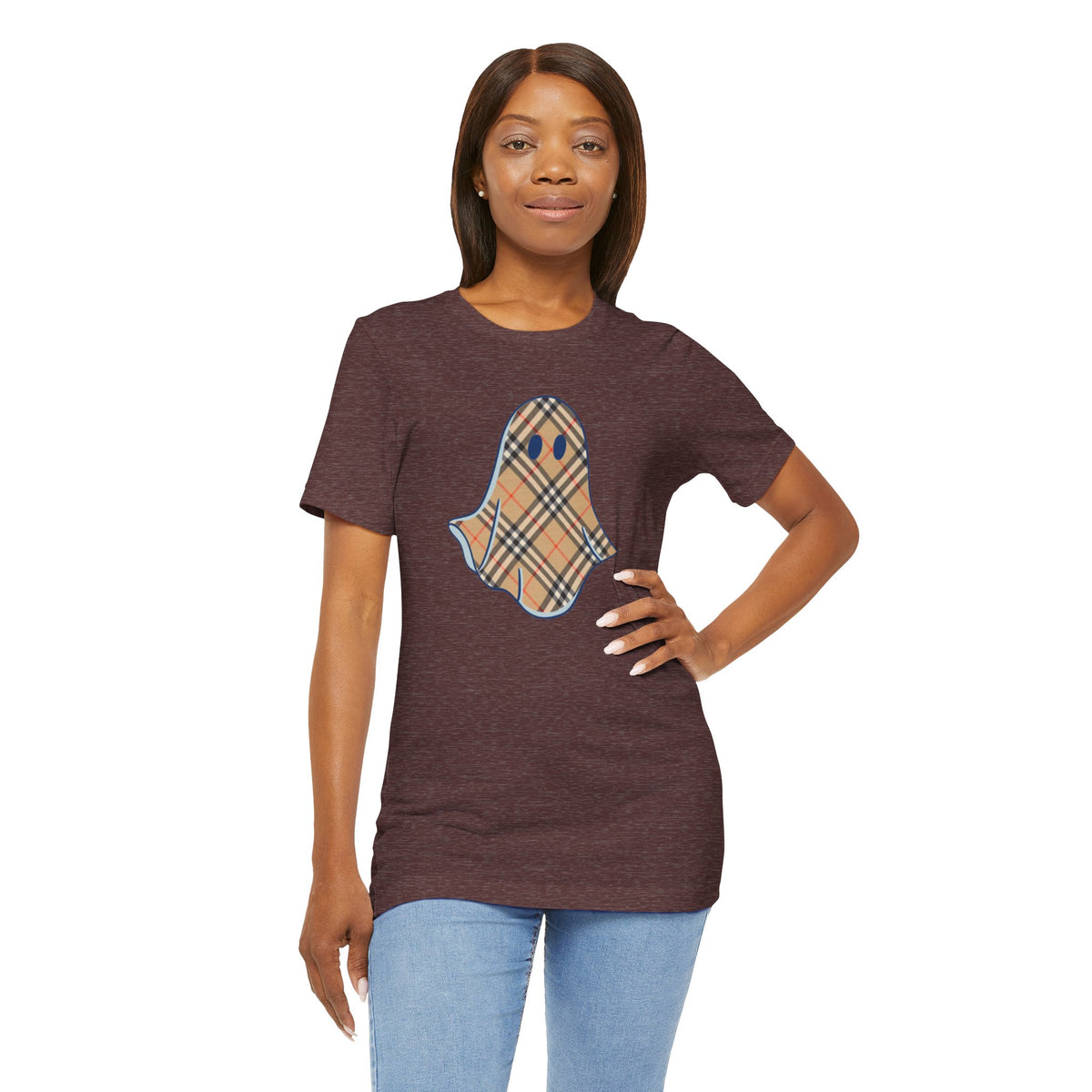 Boujee "Booburry" Plaid Ghost Halloween Tee Shirt