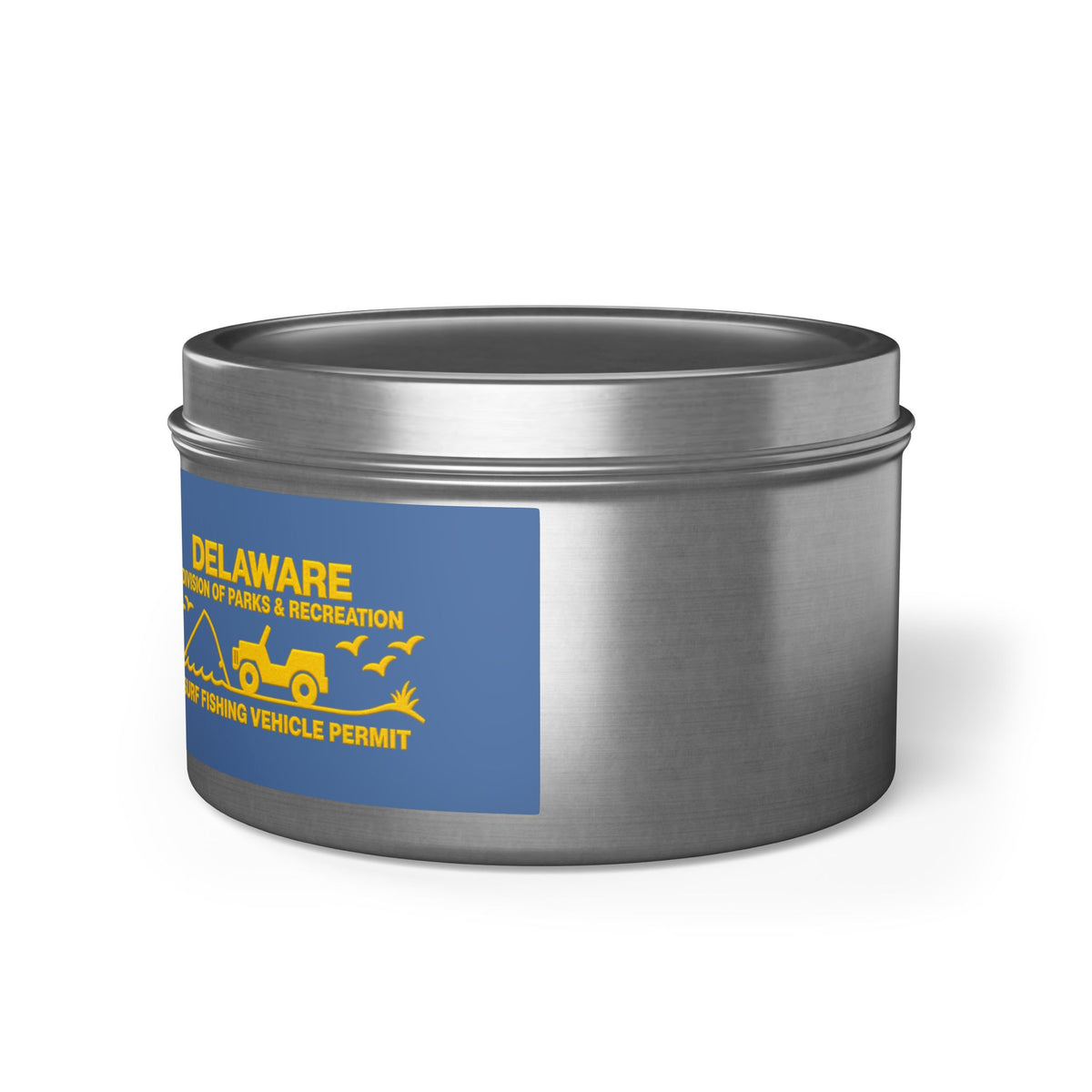 Delaware State Flag Tin Candle – Coastal Surf & Sand Scent