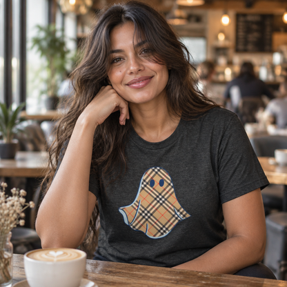 Boujee "Booburry" Plaid Ghost Halloween Tee Shirt