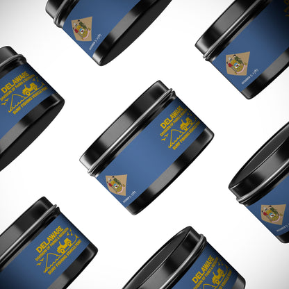 Delaware State Flag Tin Candle – Coastal Surf & Sand Scent