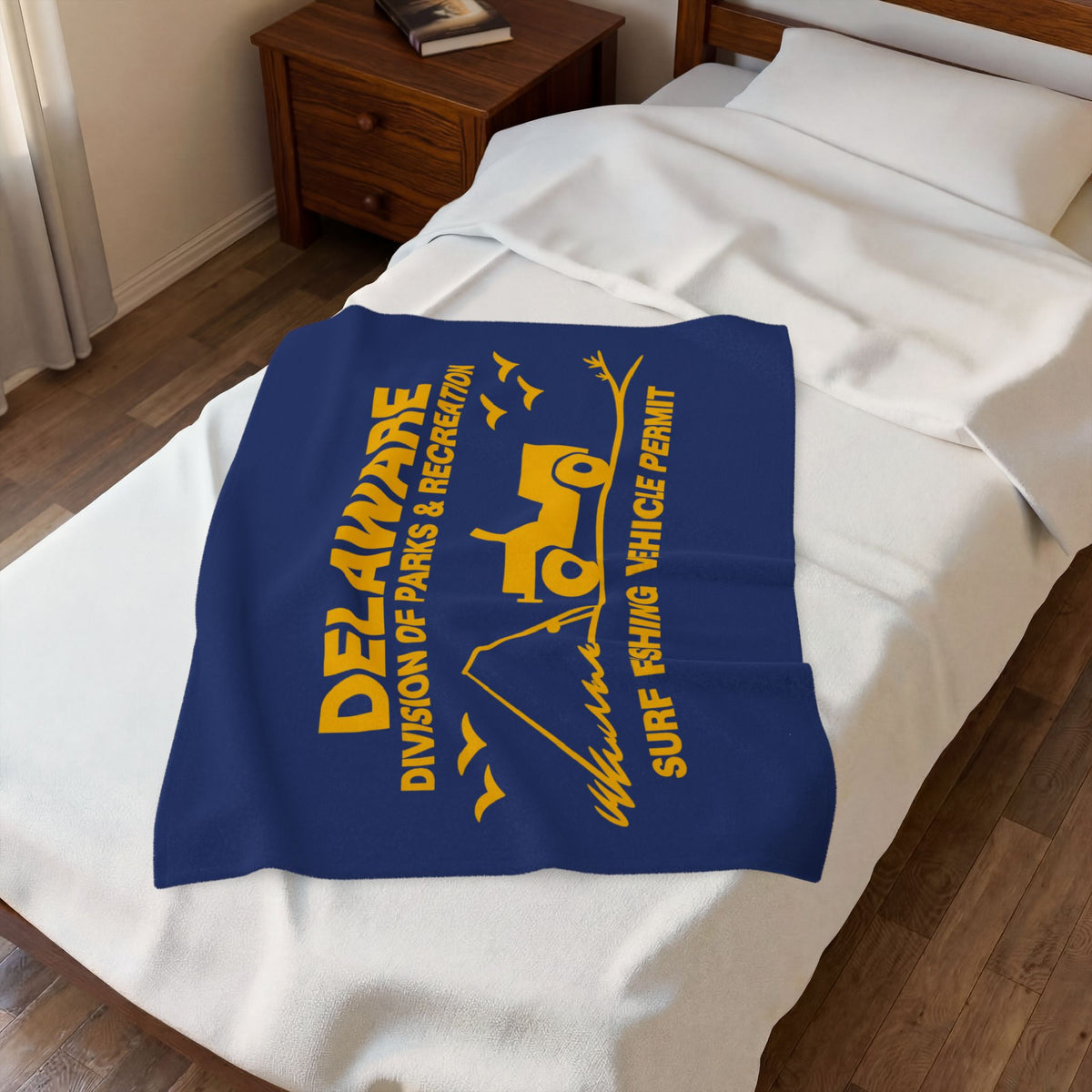 Delaware Parks & Recreation Surf Fishing Permit Velveteen Plush Blanket