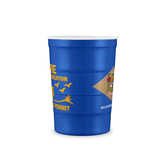 Blue Surf Fishing Steel Cup — Delaware Recreation Permit Design State Flag