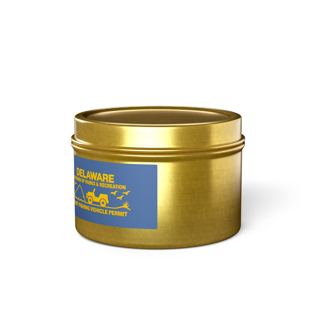 Delaware State Flag Tin Candle – Coastal Surf & Sand Scent