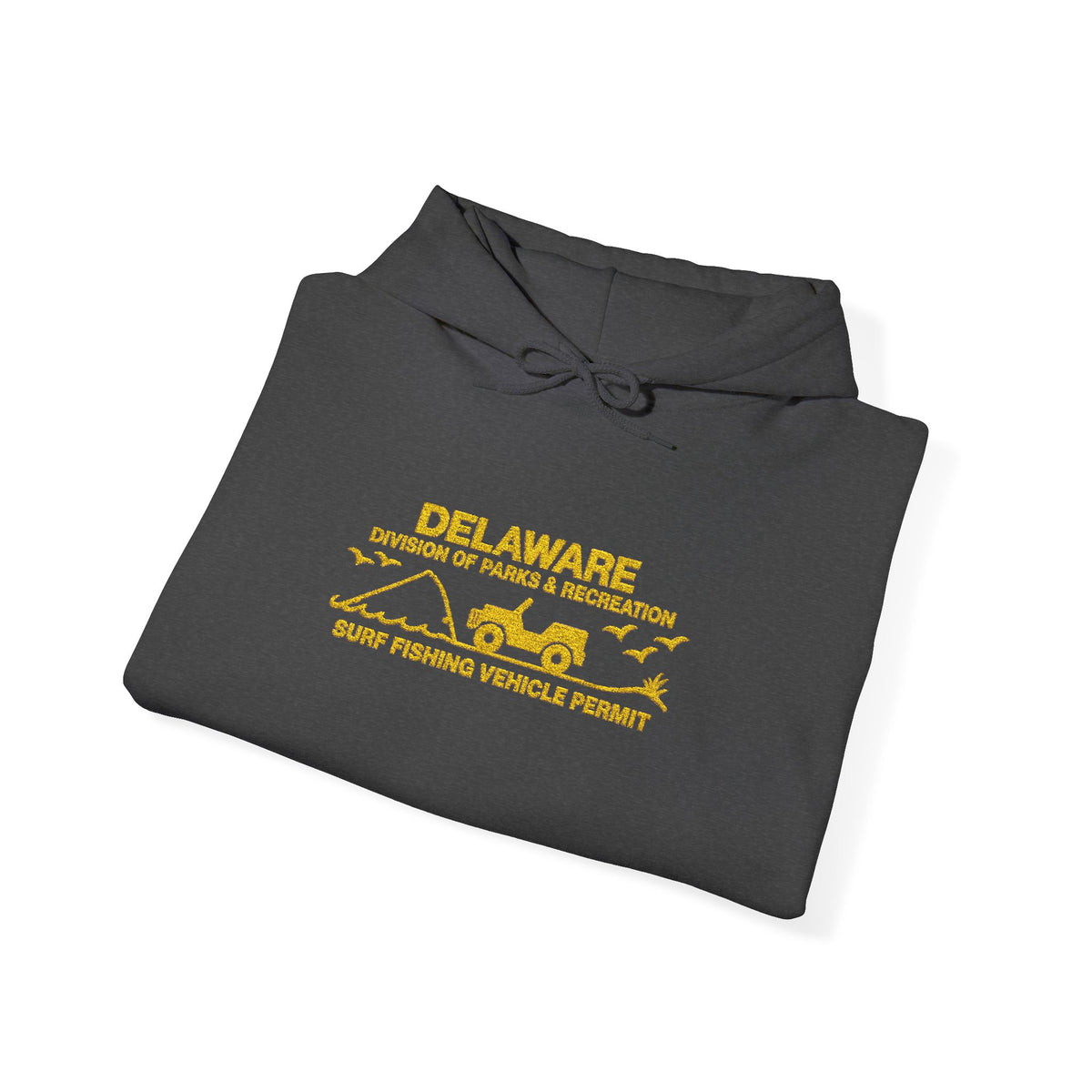 Embroidered Delaware Beach Vibes Hoodie – Retro ‘Delaware’ Surf Graphic