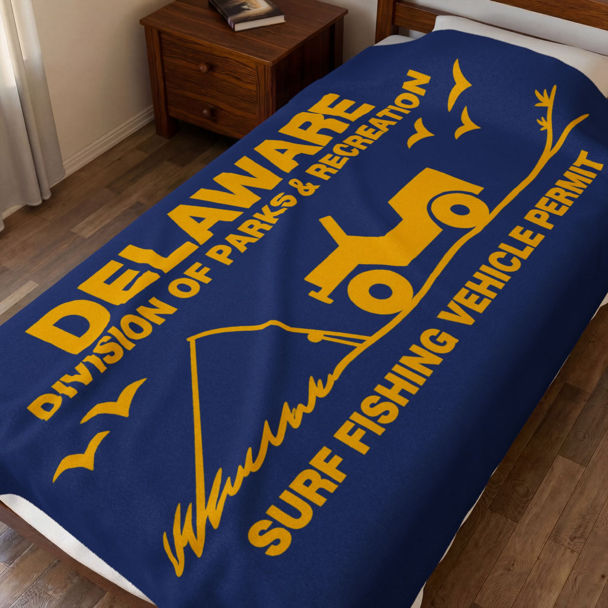 Delaware Parks & Recreation Surf Fishing Permit Velveteen Plush Blanket