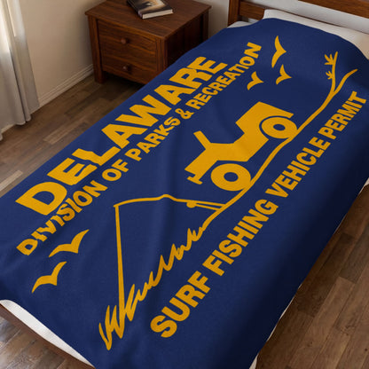 Delaware Parks & Recreation Surf Fishing Permit Velveteen Plush Blanket