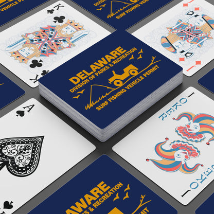 Delaware Surf Fishing Permit Playing Cards — Deck of Poker Cards with Ace Spade Design