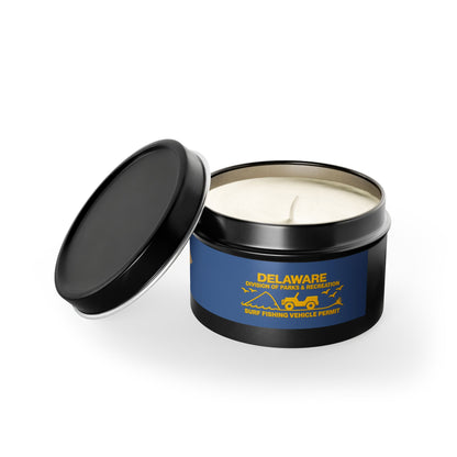 Delaware State Flag Tin Candle – Coastal Surf & Sand Scent