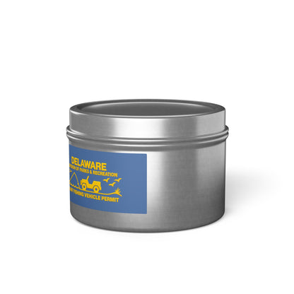 Delaware State Flag Tin Candle – Coastal Surf & Sand Scent