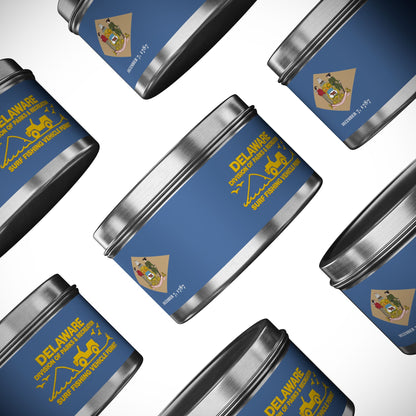 Delaware State Flag Tin Candle – Coastal Surf & Sand Scent