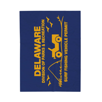 Delaware Parks & Recreation Surf Fishing Permit Velveteen Plush Blanket