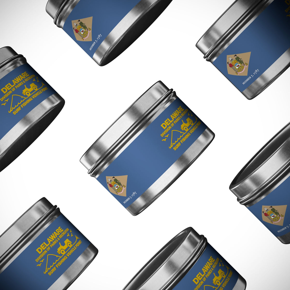 Delaware State Flag Tin Candle – Coastal Surf & Sand Scent