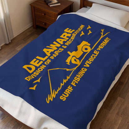 Delaware Parks & Recreation Surf Fishing Permit Velveteen Plush Blanket