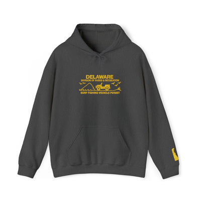 Embroidered Delaware Beach Vibes Hoodie – Retro ‘Delaware’ Surf Graphic