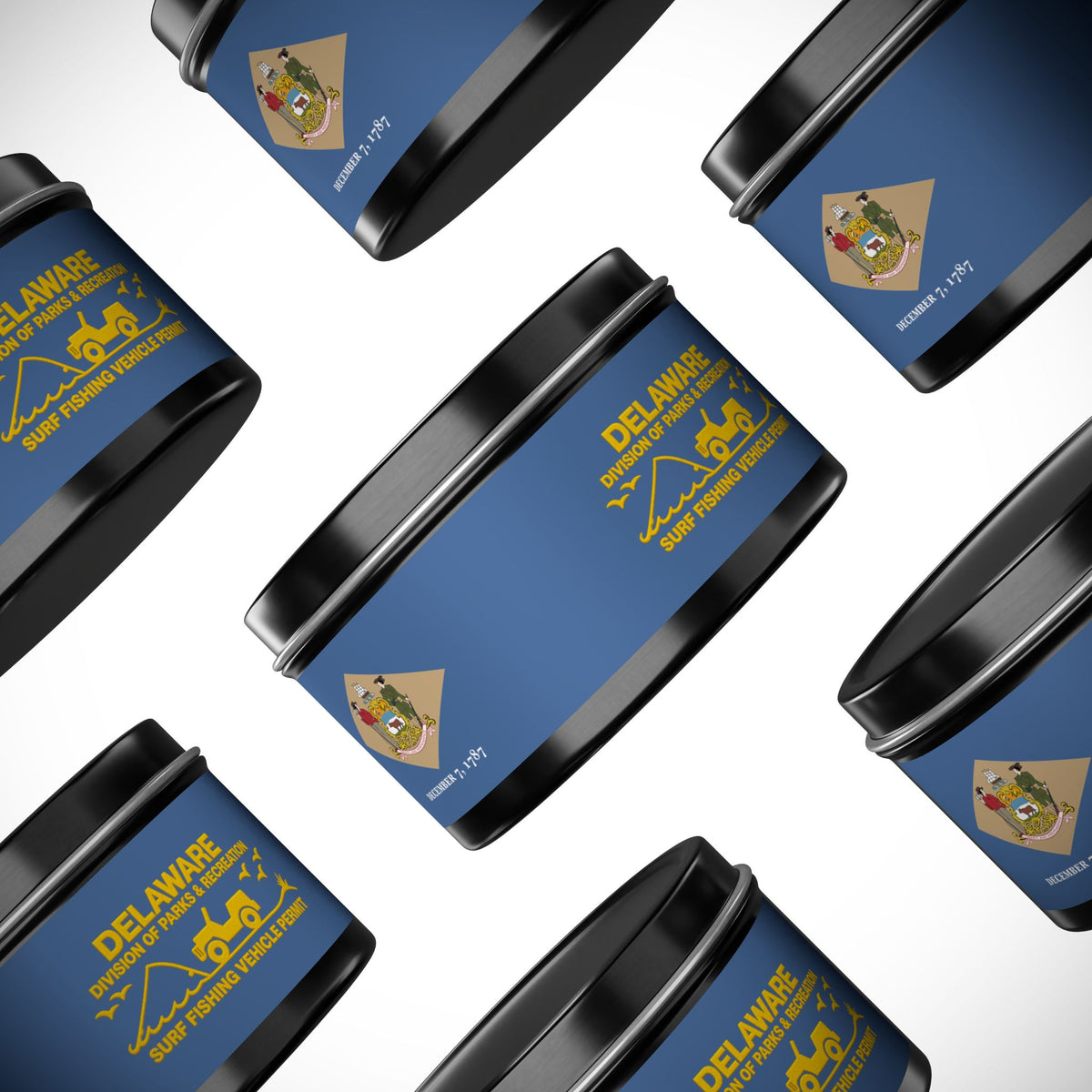Delaware State Flag Tin Candle – Coastal Surf & Sand Scent